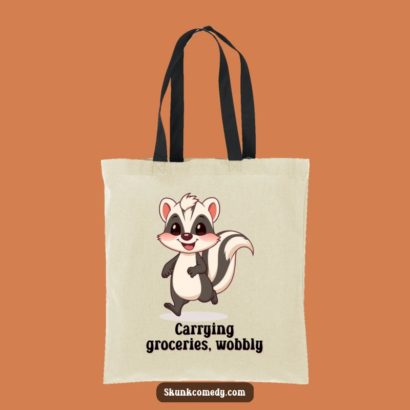 Funny Wobbly Skunk Tote Bag: Carry Your Happy Bounce Everywhere