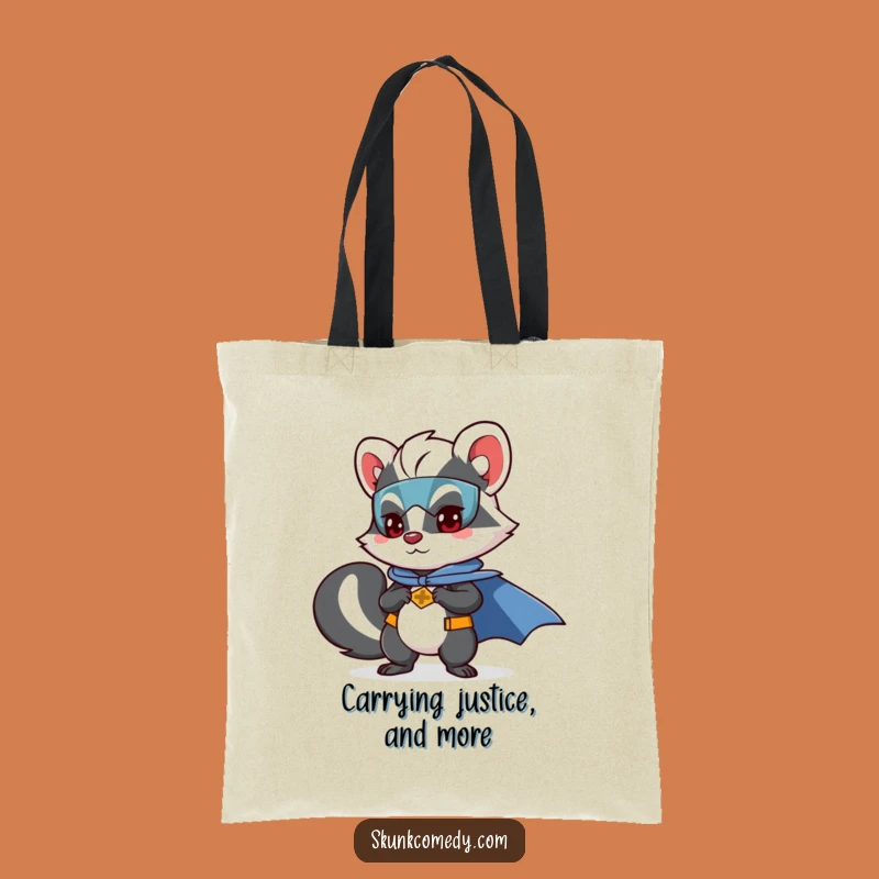 Funny Skunk Superhero Tote Bag: Carry Your Essentials with Heroic Skunk Style