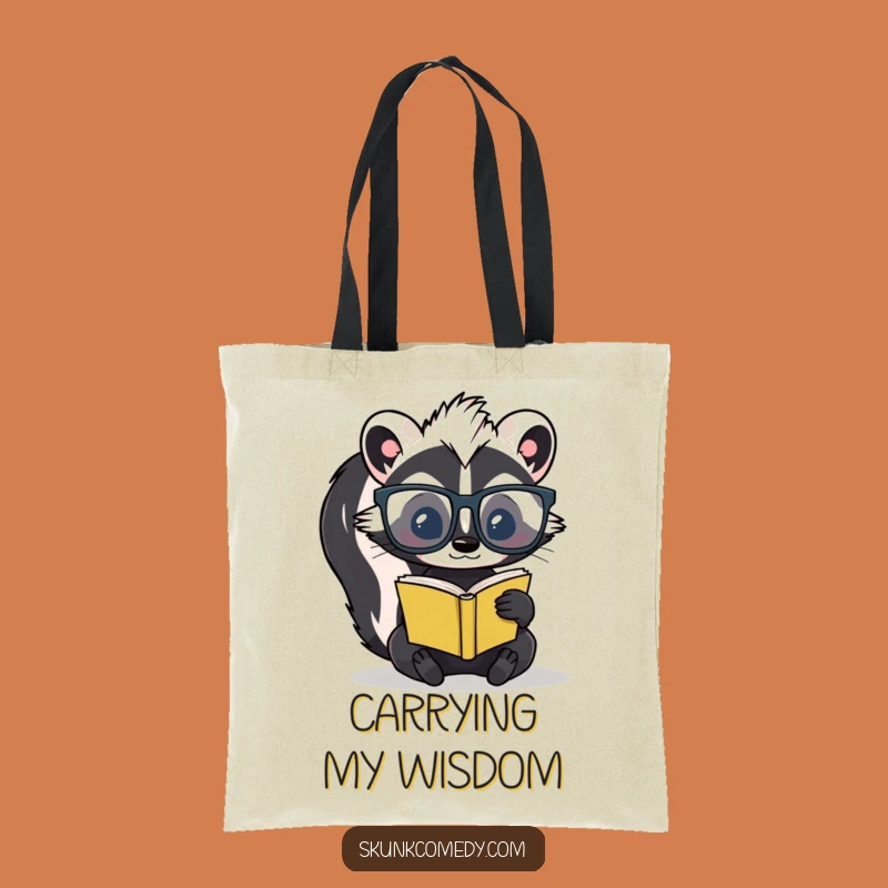 Funny Skunk Bookworm Tote Bag: Carry Your Literary Adventures!