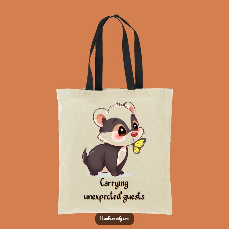 Funny Skunk Butterfly Tote Bag: Carry Unexpected Delights!