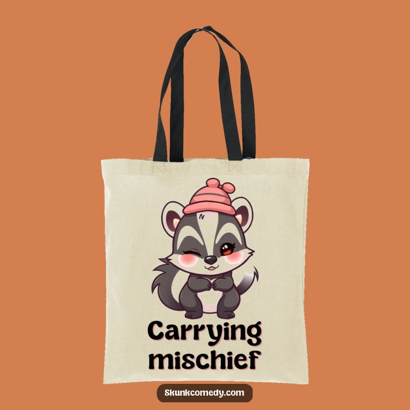 Funny Skunk Hat Wink Tote Bag: Carry Your Sass, Hilarious Gift!