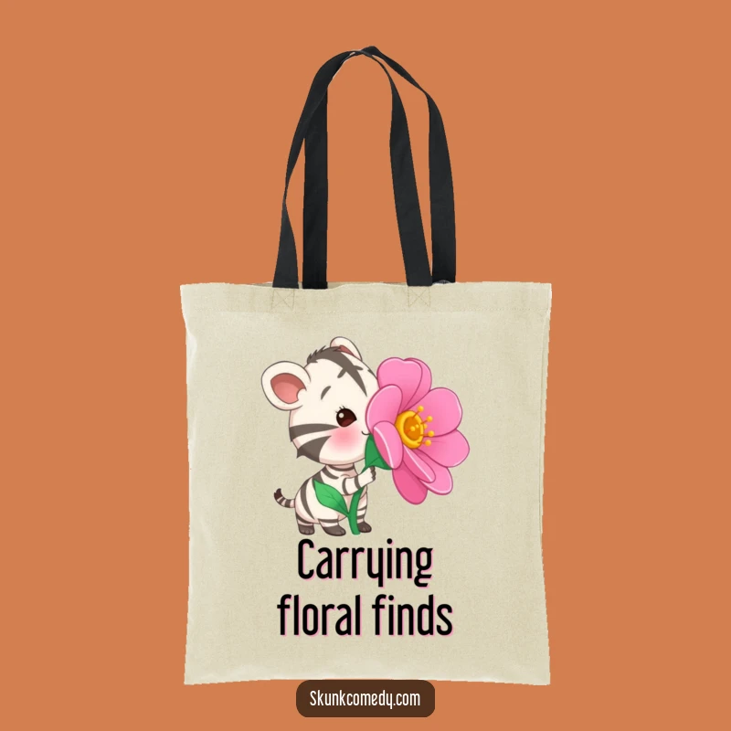 Funny Striped Animal Tote Bag: Flower Explorer - Practical Gift!