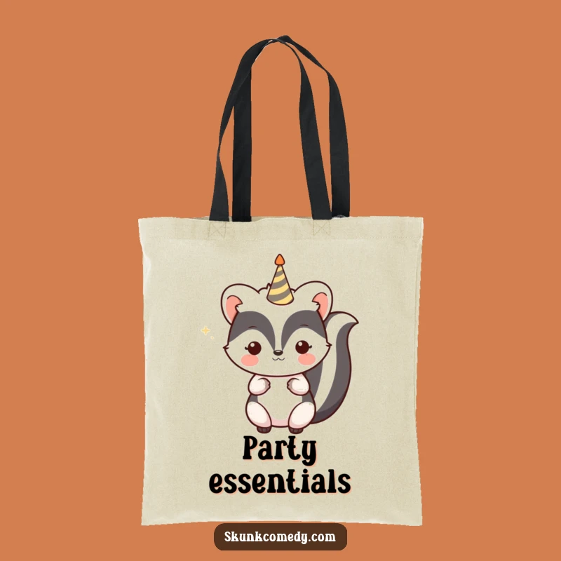 Funny Kawaii Skunk Tote Bag - Festive Party Horn Skunk Carryall for Events Gift