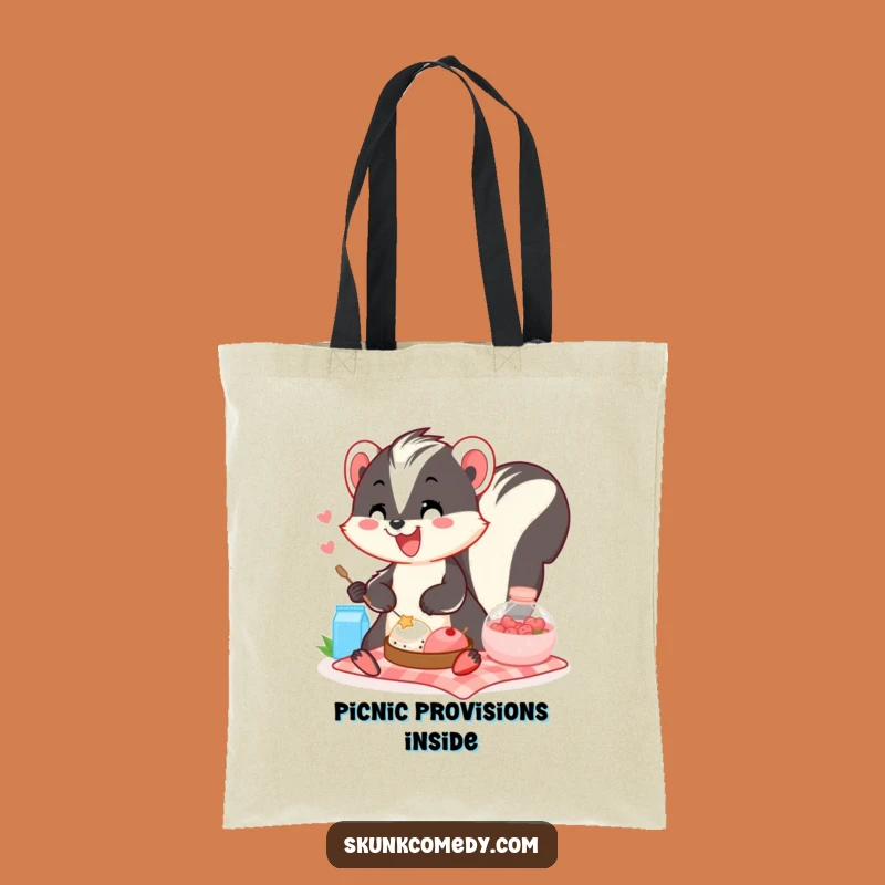 Funny Skunk Picnic Tote Bag: Carry Your Essentials with a Smile, Perfect Humorous Gift!