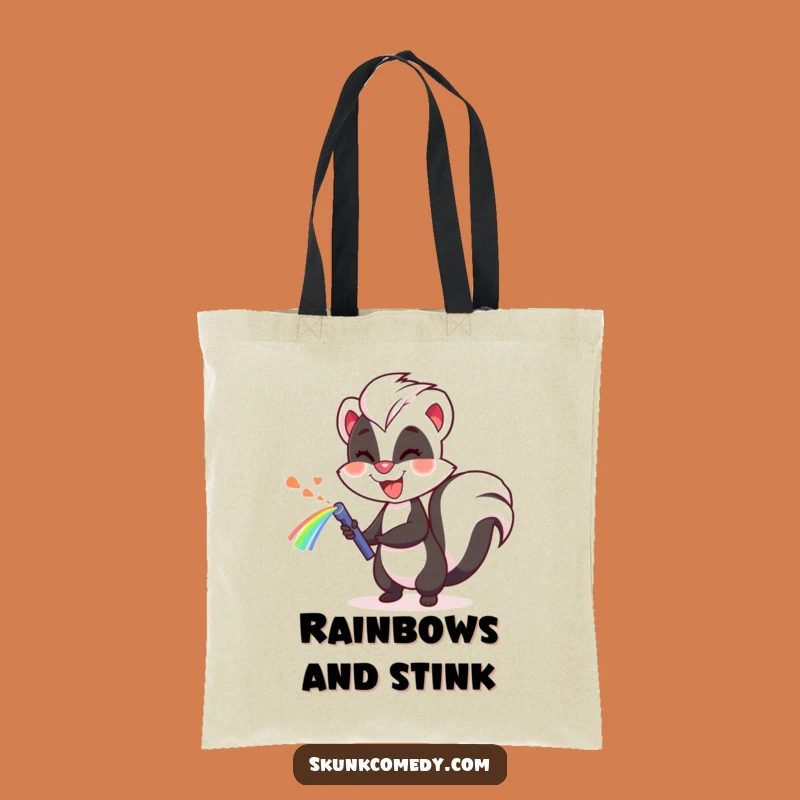 Funny Skunk Rainbow Tote Bag: Carry Your Essentials with Hilarious Style!