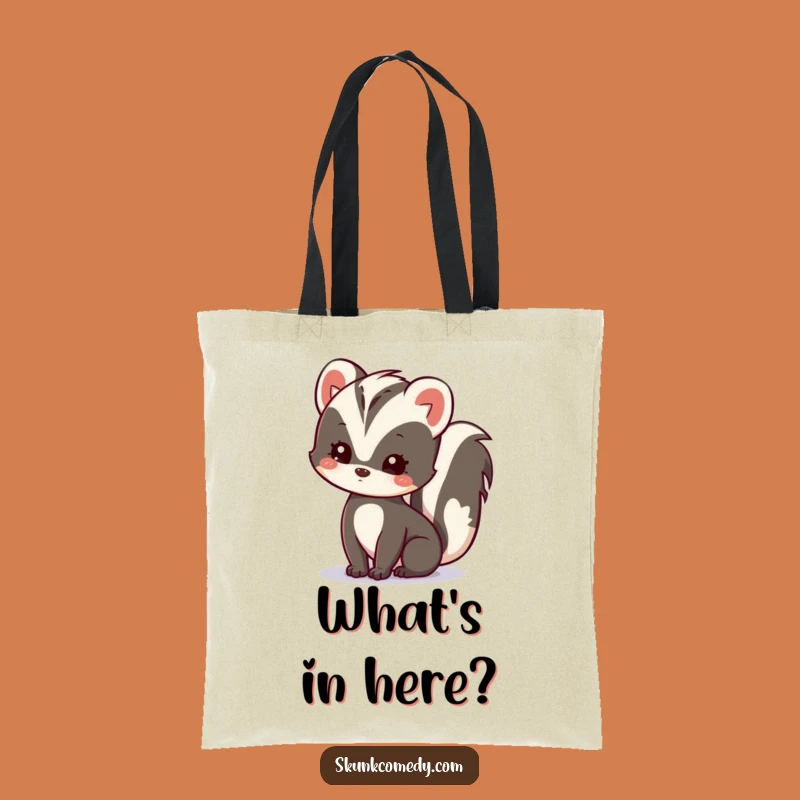 Funny Kawaii Skunk Tote Bag - Charming Curious Skunk Accessory for Daily Errands Gift
